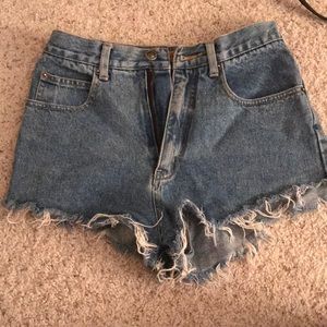 Ripped high waisted shorts